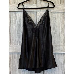 Hips And Curves Lace Babydoll Satin Mini Slip Dress 2X Black Gothic Y2K